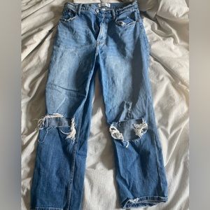 ABERCROMBIE CURVE LOVE ANKLE STRAIGHT JEAN — ULTRA HIGH RISE